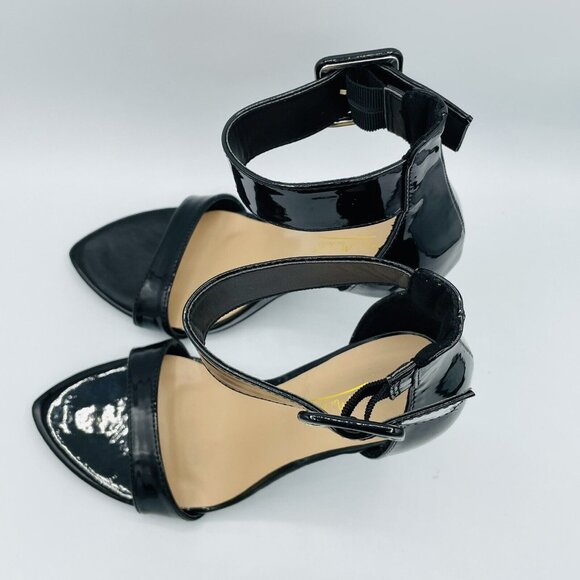 Anne Michelle Heels Womens Size 6.5 Black Anomaly Open Toe Ankle Strap Stiletto - Picture 6 of 11